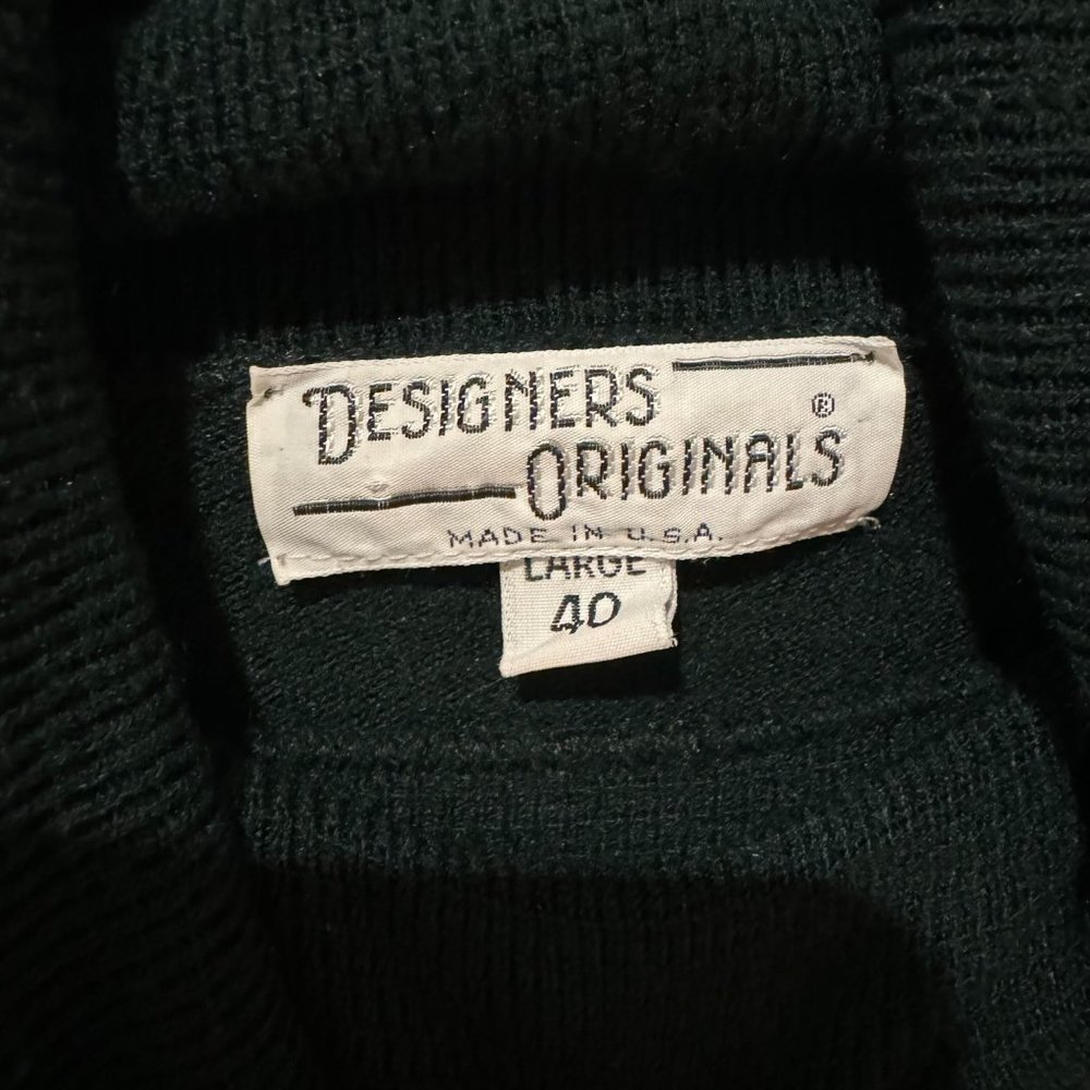 Vintage Designer's Originals Green Turtleneck Sweater Made in USA - Size Large - Picture 5 of 7